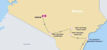Circuit entre savane et Océan Indien : Amboseli, Tsavo et Malindi en 7 nuits, Circuit Kenya par Ôvoyages Circuit entre savane et Océan Indien : Amboseli, Tsavo et Malindi en 7 nuits, Circuit Kenya par Ôvoyages